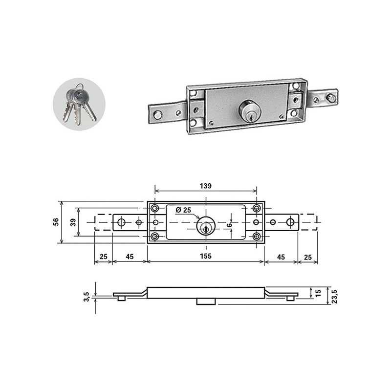 Potent 1600/CIL rolling shutter lock Bent rods