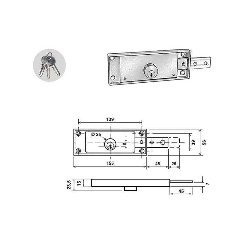 Potent 1610/CIL Side roller shutter lock