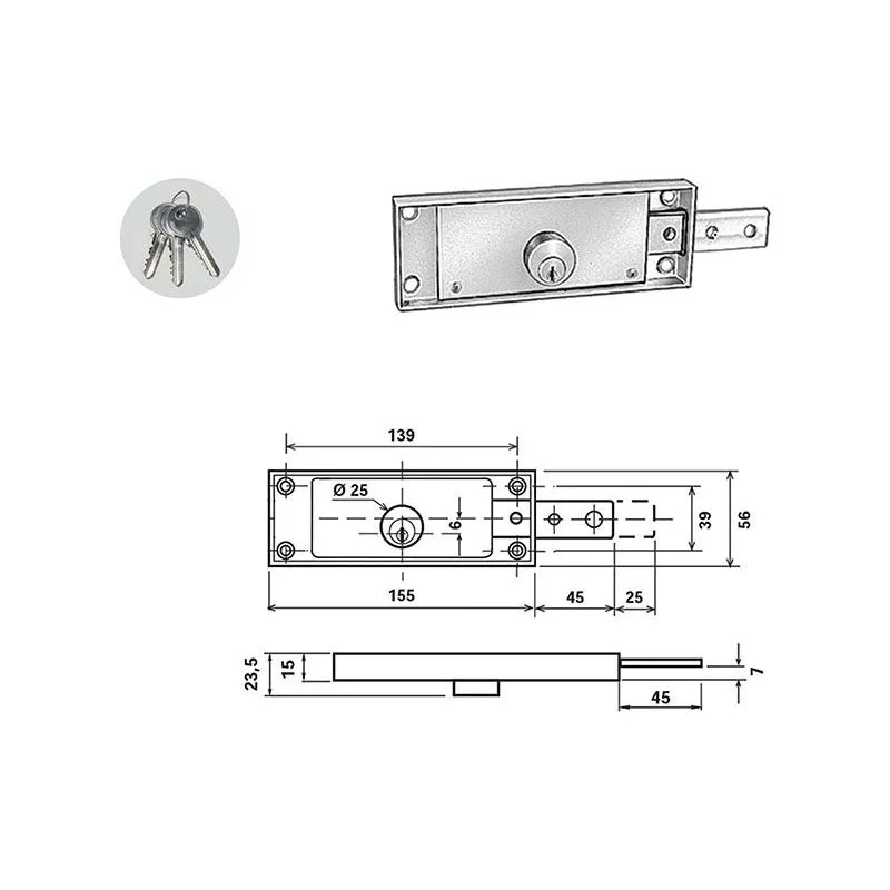 Potent 1610/CIL Side roller shutter lock