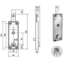 Potent 1640C overhead door lock