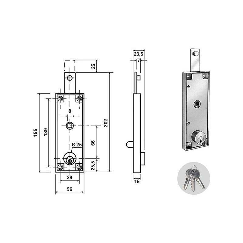 Potent 1640C overhead door lock