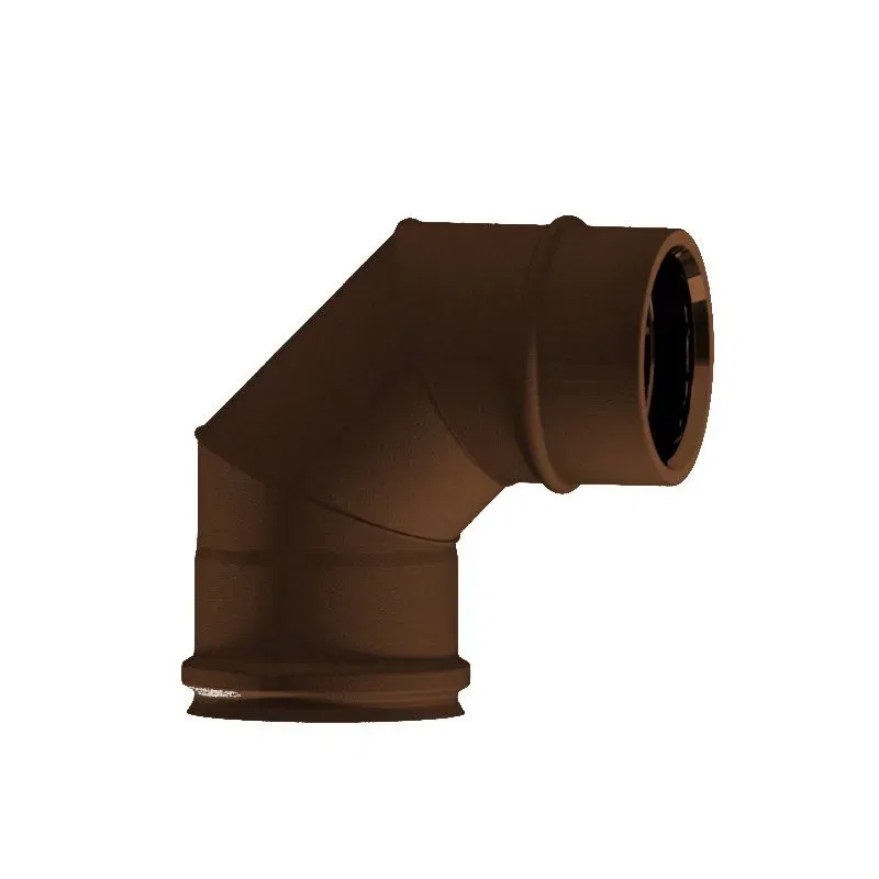 Curva a 90° RM1C9 ISO10 RAME MARTELLATO Canna fumaria doppia