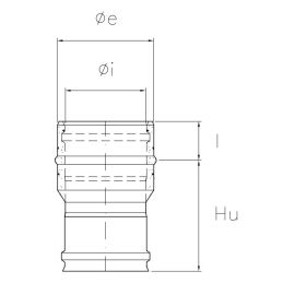 Giunzione mono-doppia RM1RCI ISO10 RAME MARTELLATO Canna