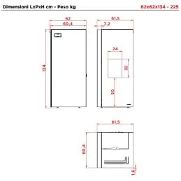 Hydro pellet stove Palazzetti Ecofire Dadò Idro 20 water 5 stars