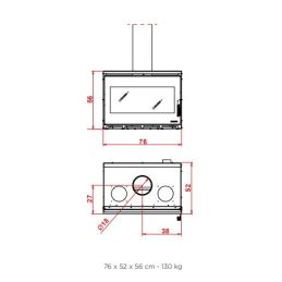 Corner fireplace insert Palazzetti Ecopalex GTM80 5 stars