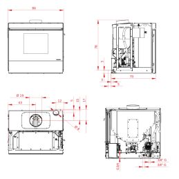 Pellet fireplace insert Palazzetti Ecofire Idro V15 5 stars