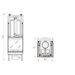 Caminetto a legna PALAZZETTI Ecomonoblocco S66 3D Frontale