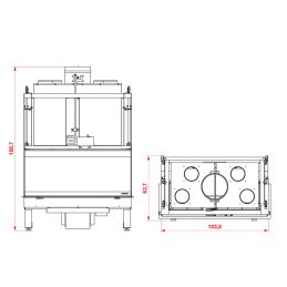 Wood-burning fireplace PALAZZETTI Ecomonobloc EM16:9 3D air