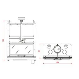 Wood-burning fireplace PALAZZETTI Ecomonobloc EM 16:9 Front