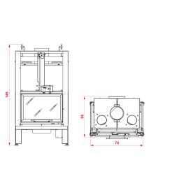 Caminetto a legna PALAZZETTI Ecomonoblocco MX 64 Frontale aria