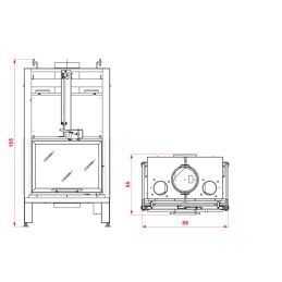 Caminetto a legna PALAZZETTI Ecomonoblocco MX 78 Angolare aria