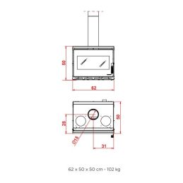 Palazzetti Ecopalex 76T Glass wood-burning fireplace insert