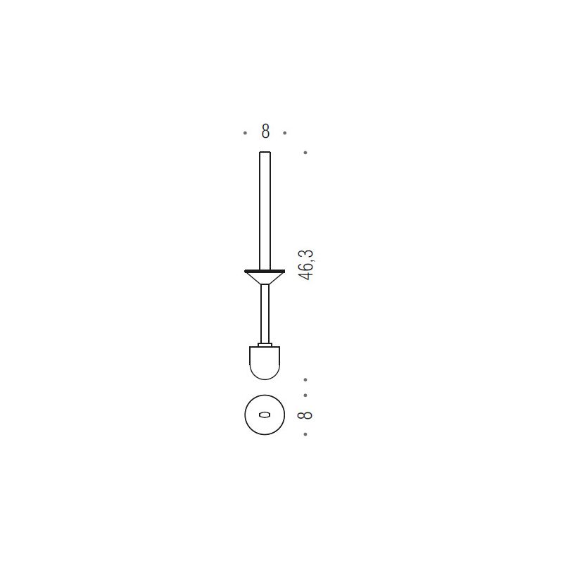 [Ricambio] Manico con ciuffo per scopino WC B3058 Colombo Design