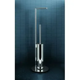 Floor lamp with roll holder and toilet brush holder B4018