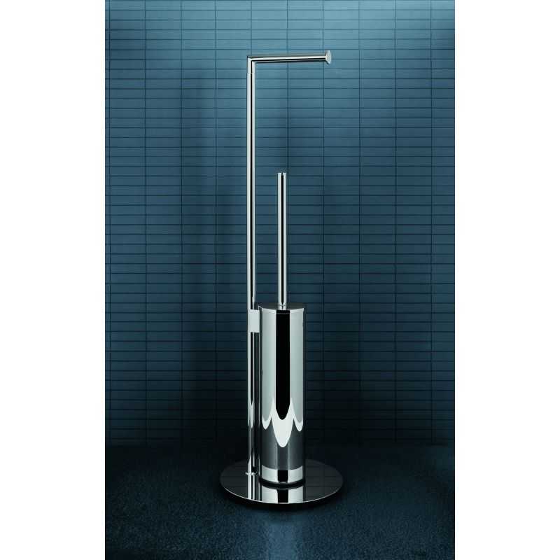 Floor lamp with roll holder and toilet brush holder B4018