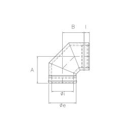 90° bend N2C9 ISO25 MATT BLACK Double wall flue