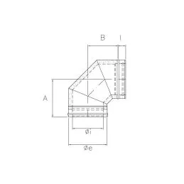 Curva a 90° N2C9 ISO25 NERO OPACO Canna fumaria doppia parete