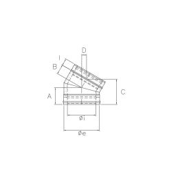 30° bend N2C3 ISO25 MATT BLACK Double wall flue