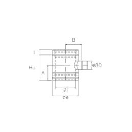 Single wall 90° reduced T-pipe diam.80mm N2TR ISO25 MATT BLACK