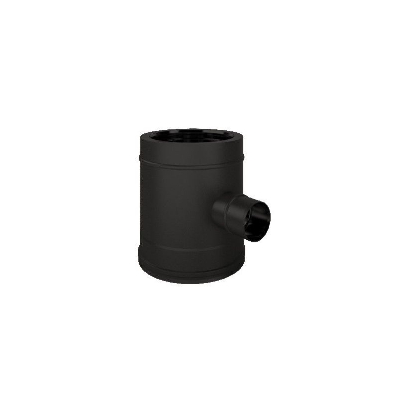 Single wall 90° reduced T-pipe diam.80mm N2TR ISO25 MATT BLACK