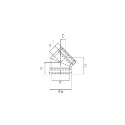 Curva a 45° N2C4 ISO25 NERO OPACO Canna fumaria doppia parete