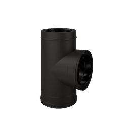 T-pipe 90° N2T9 ISO25 MATT BLACK Double wall flue