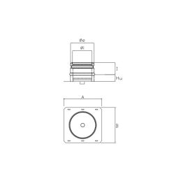 Base plate K2PPC ISO25 MATT BLACK Double wall flue