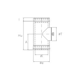 Modulo di ispezione N2IT ISO25 NERO OPACO Canna fumaria doppia