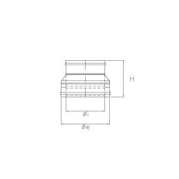 Double-mono junction N2RCU ISO25 MATT BLACK Double wall flue