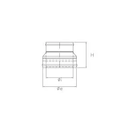 Double-mono junction N2RCU ISO25 MATT BLACK Double wall flue