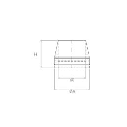 Conical end cap N2TO ISO25 MATT BLACK Double wall flue