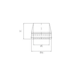 Conical end cap N2TO ISO25 MATT BLACK Double wall flue