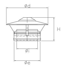 Rain cap N2RCU ISO25 MATT BLACK Double wall flue