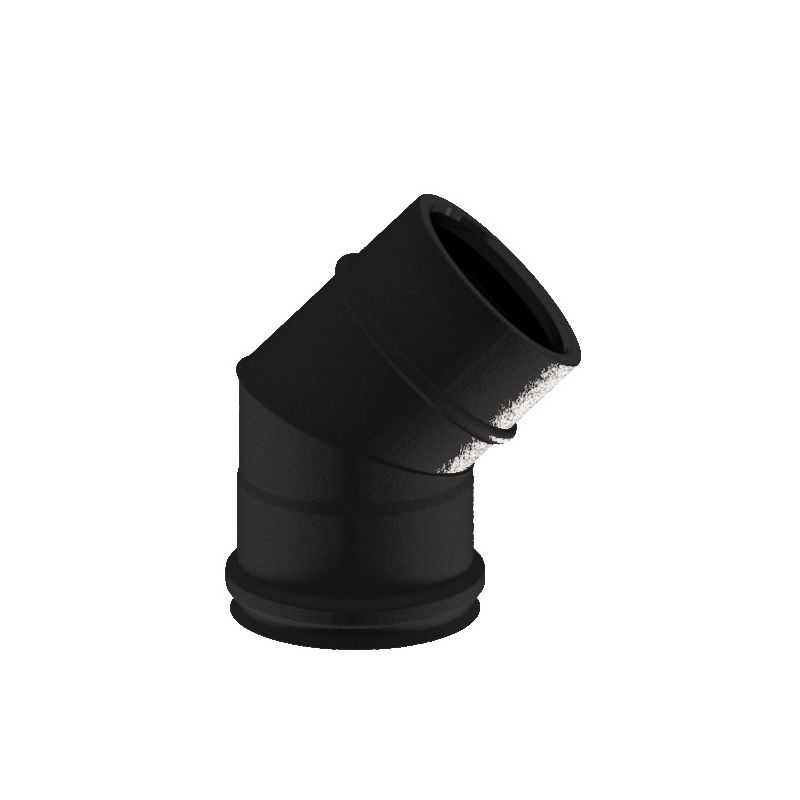 45° bend K1C4 ISO10 MATT BLACK Double wall flue