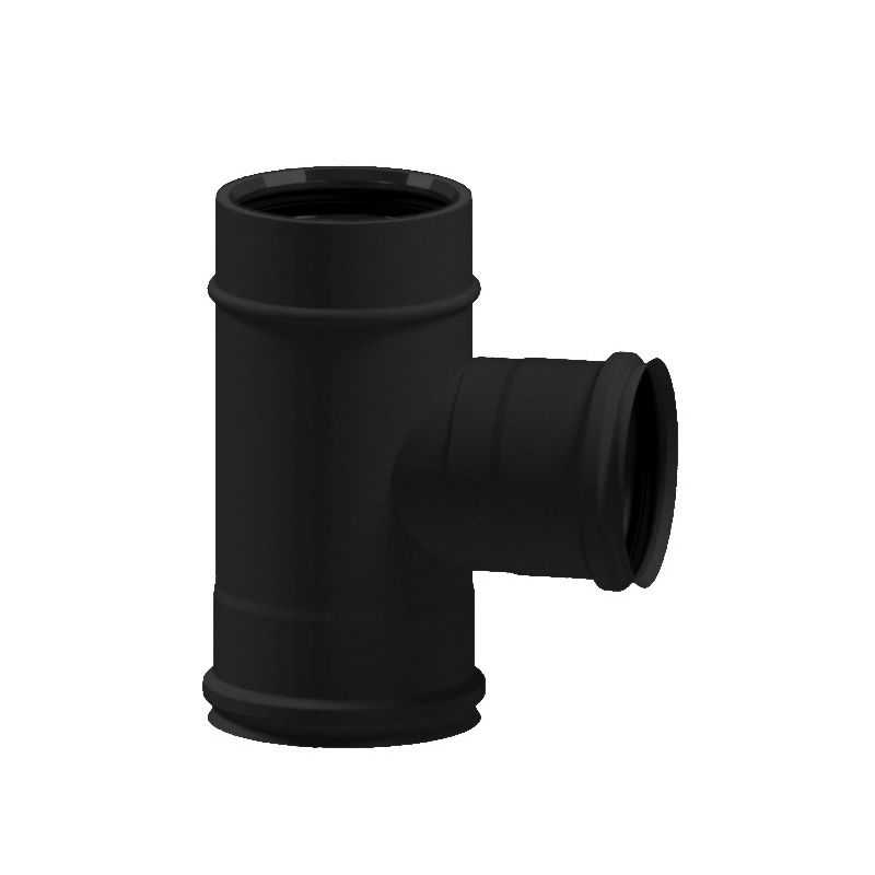 90° Tee N1T9 ISO10 MATT BLACK Double wall flue