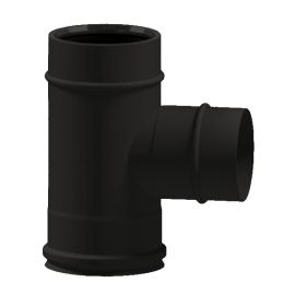 90° Tee N1T9 ISO10 MATT BLACK Double wall flue