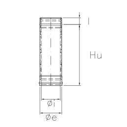 0.5 meter pipe N1T5 ISO10 MATT BLACK Double wall flue