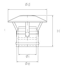 Rain cap N1CC ISO10 MATT BLACK Double wall flue