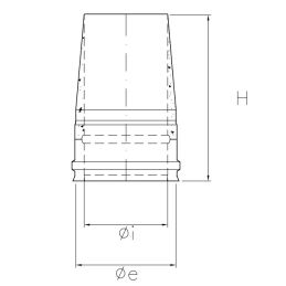 Truncated conical end cap N1TO ISO10 MATT BLACK Double wall flue