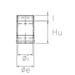 0.25 meter pipe N1T2 ISO10 MATT BLACK Double wall flue