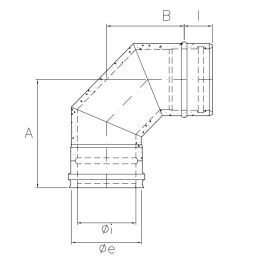 Curva a 90° N1C9 ISO10 NERO OPACO Canna fumaria doppia parete