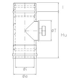 Modulo di ispezione N1IT ISO10 NERO OPACO Canna fumaria doppia