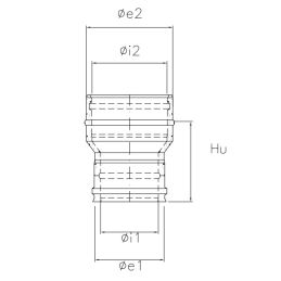 Increase fitting N1RCDA ISO10 MATT BLACK Double wall flue