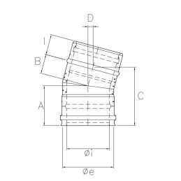 15° bend N1C15 ISO10 MATT BLACK Double wall flue