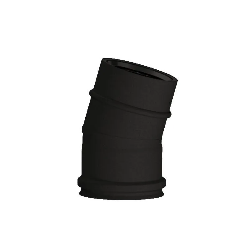 Curva a 15° N1C15 ISO10 NERO OPACO Canna fumaria doppia parete Curva a 15° N1C15 ISO10 NERO OPACO Canna fumaria doppia parete