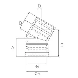 30° bend N1C3 ISO10 MATT BLACK Double wall flue