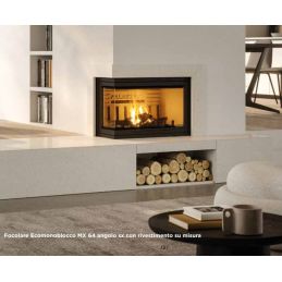 Wood-burning fireplace PALAZZETTI Ecomonobloc MX 64 F Angular air