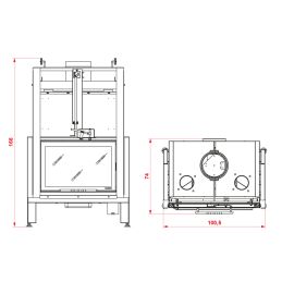 Wood-burning fireplace PALAZZETTI Ecomonobloc MX 86 Frontal air