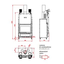 Caminetto a legna PALAZZETTI Ecomonoblocco WTX 80 Frontale aria