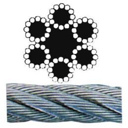 Galvanized steel rope 72 wires diam.2mm roll 100 mt.